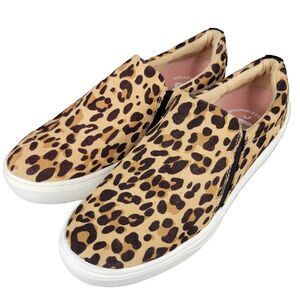 Dr. Scholl's Womens Do It Right Slip-On Sneakers Animal Print Brown Tan Size 6M